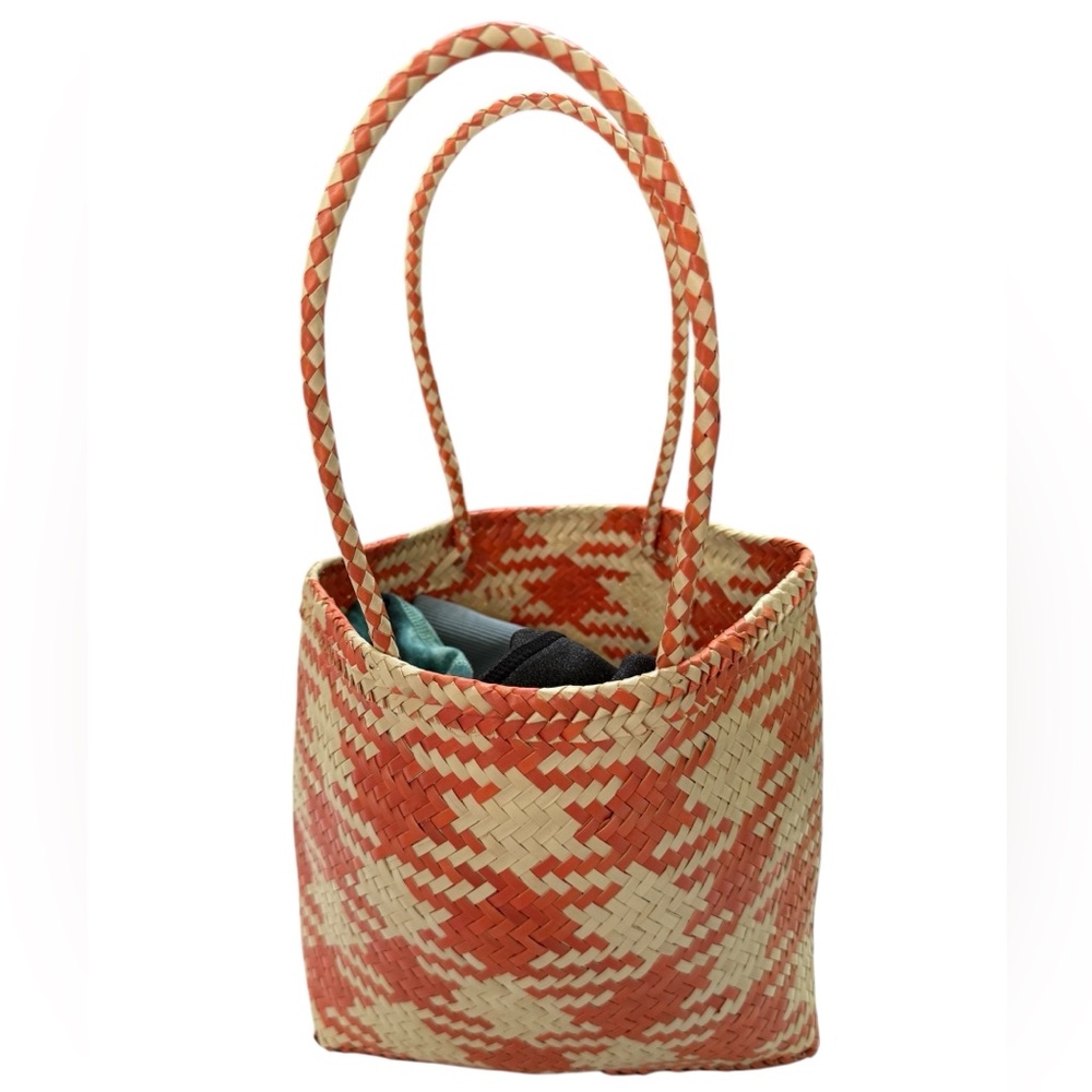 Urban Outfitters Women's Natural Orange Daisy Mini Straw Tote Bag NWOT BAGSBIN2 - Picture 6 of 7